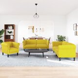  3-dijelni set sofa s žuti baršunast | shoptok.hr