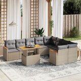  The Living Store Vrtna sedežna garnitura 10-delna z blazinami bež poli ratan - Vrtna Sedežna Garniture, (21477845) | Shoptok.si