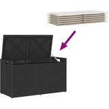 vidaXL Vanjska klupa za odlaganje s crnim jastukom 100 cm | shoptok.hr
