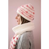 Kesi Women's set with scarf Anika K304 ecru + raspberry | shoptok.hr