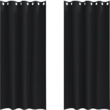 vidaXL Zavese z zavesami 2 pcs Črna 260 x 140 cm Poliester | Shoptok.si