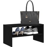  Stalak za cipele koji se može složiti crni hrast 60x30x30,5 cm | shoptok.hr