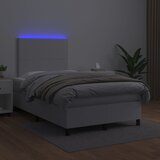  box spring s madracem LED bijeli 120x200 cm umjetna koža | shoptok.hr