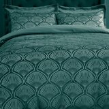 Catherine Lansfield Zelena posteljnina za zakonsko posteljo 200x200 cm Art Deco Pearl – | Shoptok.si