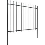  Vrtna ograda s vrhom koplja Čelik 714,5 x 150 cm Crna | Shoptok.si