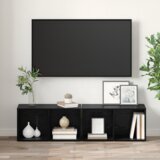 vidaXL Komplet TV omaric 2 pcs Črna Orehovina 37 x 35 x 107 cm | Shoptok.si