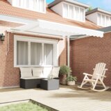 vidaXL Avtomatska retractabilna tenda bela 350x250 cm, Zamenjava tkanine za 3.5x2.5 m okvir belo | Shoptok.si