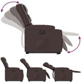 vidaXL Električni naslanjač s funkcijo vstajanja rjavo umetno usnje, (20926987) | Shoptok.si