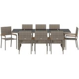  Vrtni set za objed 9 kom. Siva poliratan 240 x 90 x 75 cm | Shoptok.si