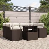 vidaXL 7-dijelni set vrtnih sofa od poliratana s jastucima smeđi | shoptok.hr