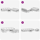  Set vanjskih sofa 9 kom. Bijela i krem Poliester | shoptok.hr
