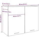 vidaXL Viseći ormarić boja staro drvo 80x31x60cm od konstruiranog drva | shoptok.hr