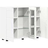 vidaXL Strani šal s polico Bela 55.5 x 29 x 100 cm Konstruiran les | Shoptok.si