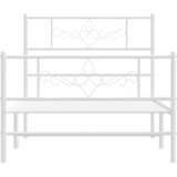  Metalni okvir kreveta uzglavlje i podnožje bijeli 107x203 cm | shoptok.hr