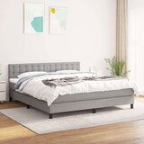  Box spring postelja z vzmetnico svetlo siva 180x200 cm blago, (20791491) Cene