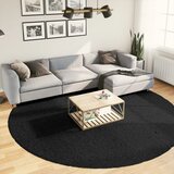 vidaXL Čupavi moderni tepih s visokim vlaknima crni Ø 280 cm | shoptok.hr