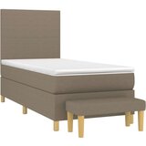  Krevet s oprugama i madracem smeđesivi 90x190 cm od tkanine | shoptok.hr