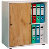 MID.YOU Pisarniški Regal Lona L, Bela, Barva Hrasta | Shoptok.si