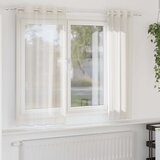Voile zavjese s ušicama 2 kom krem 140x175 cm | Shoptok.si