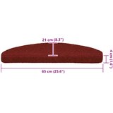  Prostirke za stepenice, samoljepljive, 30 kom, 65x21x4 cm, bordo crvene, poluokrugle, velike | shoptok.hr