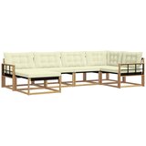 vidaXL Zunanja garnitura za sedenje z blazino 6 pcs Bela in krem, (5000270483) | Shoptok.si
