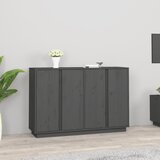 vidaXL Komoda siva 120x35x80 cm trdna borovina Cene