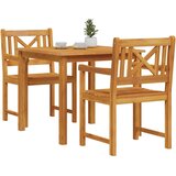  Vrtni set za objed 3 kom. Smeđa Čvrsto drvo akacije 85 x 85 x 74 cm | Shoptok.si