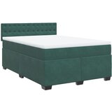 vidaXL Box spring postelja z vzmetnico temno zelena 140x200 cm žamet, (21310612) Cene