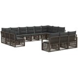 vidaXL Vrtna sedežna garnitura 13 pcs Siva poli ratan, (5000269583) | Shoptok.si