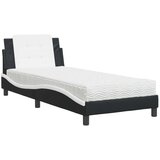  Postelja z vzmetnico črna in bela 80x200 cm umetno usnje, (21111755) | Shoptok.si