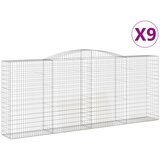  Lučne gabionske košare 9 kom 400x50x160/180cm pocinčano željezo | shoptok.hr