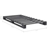  Okvir za krevet od paleta od masivne borovine sivi 90 x 200 cm | shoptok.hr