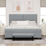 vidaXL Svijetlosivi Krevet s Madracem i Klupicom 180x200 cm od Tkanine | shoptok.hr