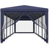 Šator za zabave s 10 mrežastih bočnih zidova plavi 3x12 m HDPE | shoptok.hr