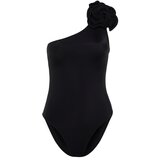 Trendyol Black One-Shoulder Floral Appliqué Swimsuit | shoptok.hr