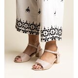 Gemre Beige low block heel sandals Frederica | shoptok.hr