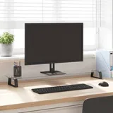 Stojalo za monitor črno 100x20x8 cm kaljeno steklo in kovina