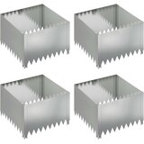 vidaXL Robovi trave 4 pcs 60 x 60 x 35 cm Jeklo Srebrna, (5000301629) | Shoptok.si