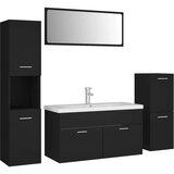  Set kupaonskog namještaja od iverice crni | shoptok.hr