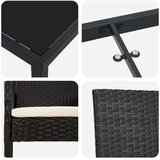 vidaXL 5-delni vrtni jedilni komplet z blazinami črna poli ratan | Shoptok.si