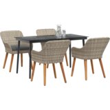  Blagovaonski set 5 pcs Svijetlo siva i crna L | shoptok.hr