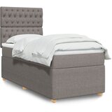 vidaXL Box spring postelja z vzmetnico taupe 90x190 cm blago | Shoptok.si