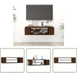 The Living Store Viseča TV omarica rjav hrast 100x30x26,5 cm inženirski les - TV Omarica, (21738356) | Shoptok.si