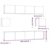  6-dijelni set TV ormarića sivog sonome konstruirano drvo | shoptok.hr