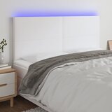  LED uzglavlje bijelo 200x5x118/128 cm od umjetne kože | shoptok.hr