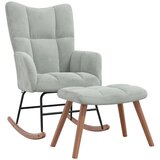 The Living Store Gugalni stol s stolčkom svetlo siv žamet - Gugalni Stol S Stolčkom, (21420603) | Shoptok.si