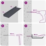  Ležeča polica 2 pcs Antracit 30 x 9 x 2,5 cm Jeklo, (5000200521) | Shoptok.si