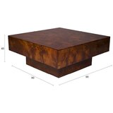 Dutchbone Klubska mizica v orehovem dekorju v temni naravni barvi 90x90 cm Quinn – | Shoptok.si