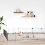  Kavez za ljubimce s 36 panela i vratima crni 35 x 35 cm čelični | shoptok.hr