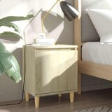  Noćni ormarići s drvenim nogama 2 kom boja hrasta 40x30x50 cm Smeđa Cijene